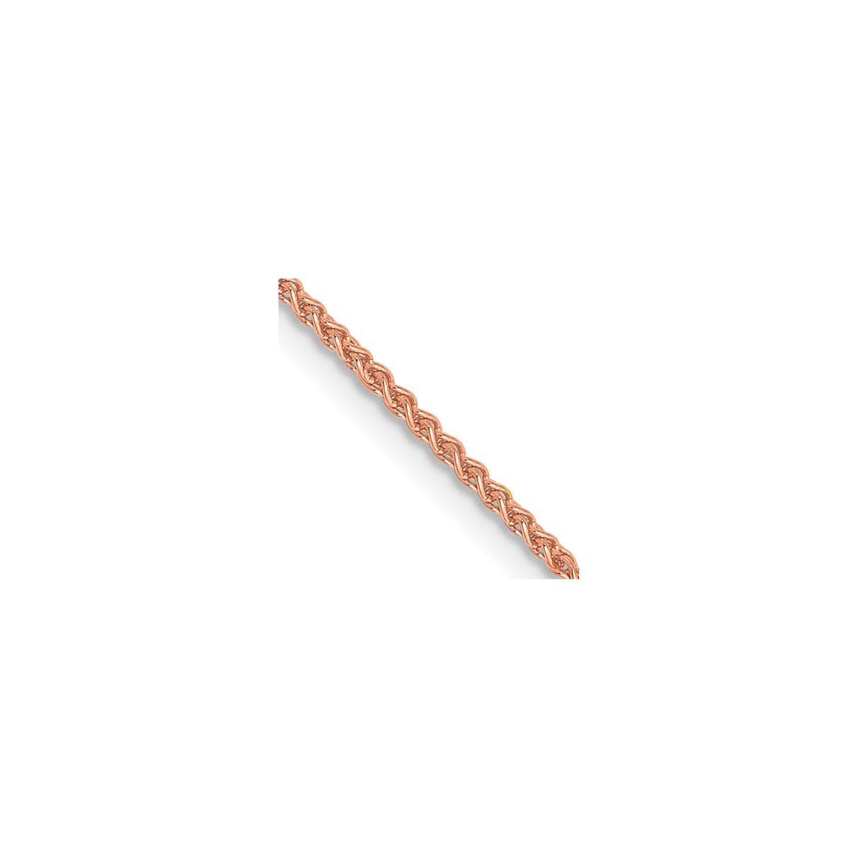 14K Rose Gold 1.25 mm Polished Chain Necklace, Solid detail view