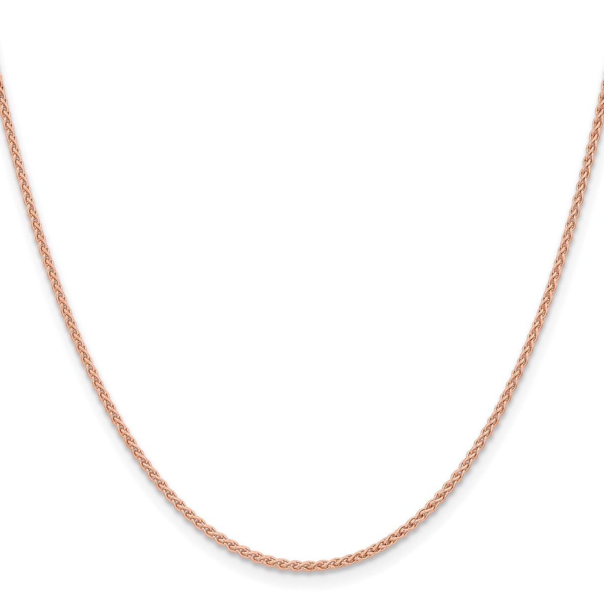 14K Rose Gold 1.7 mm Polished Chain Necklace, Solid