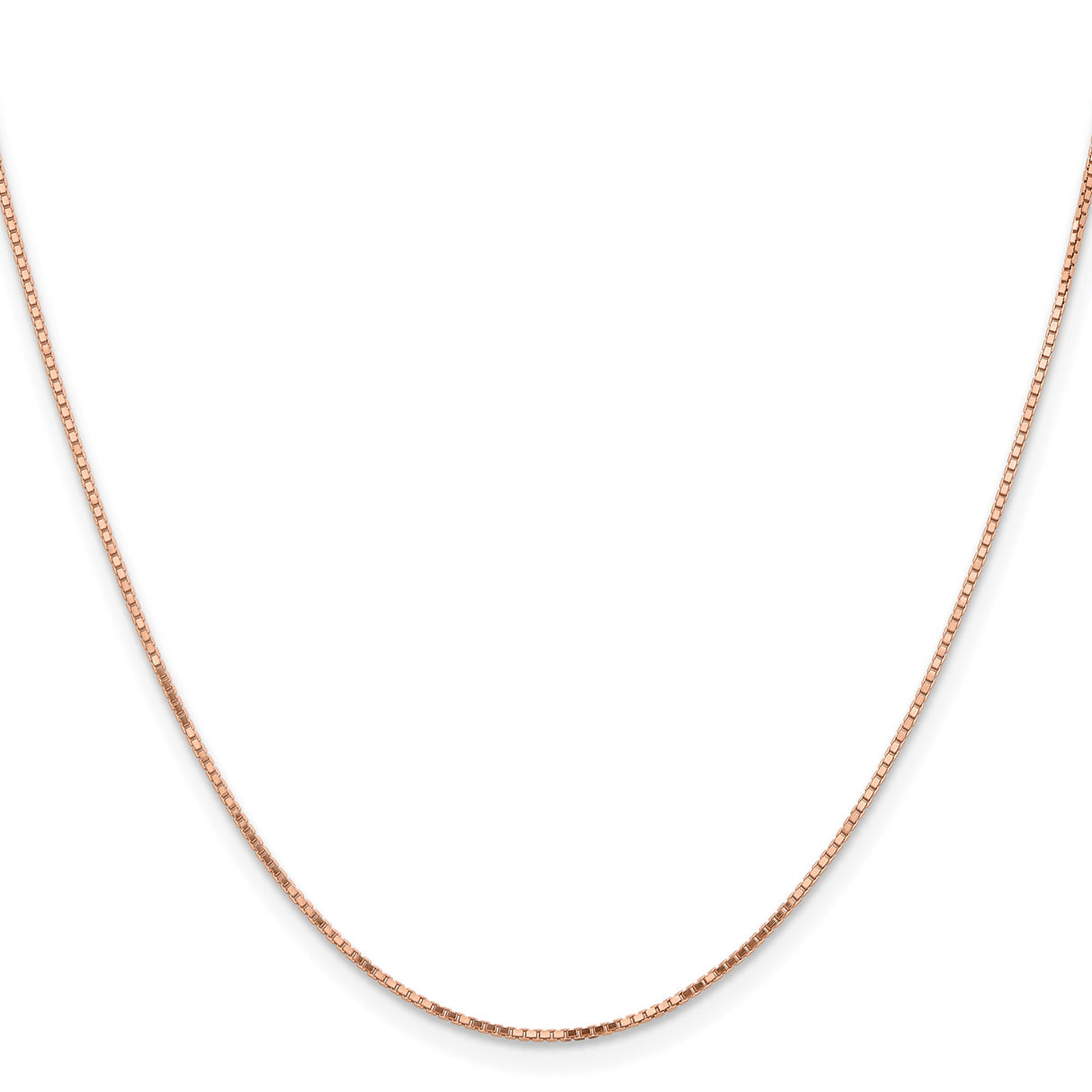 14K Rose Gold 0.95 mm Box Chain Necklace, Polished
