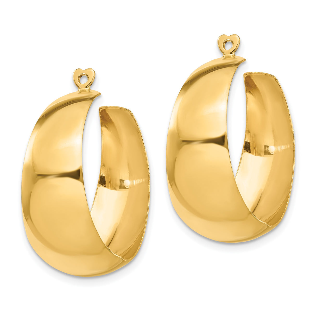14k Yellow Gold Hoop Earrings, Classic Tapered Design, High Polish Finish, Minimalist Style for Women
