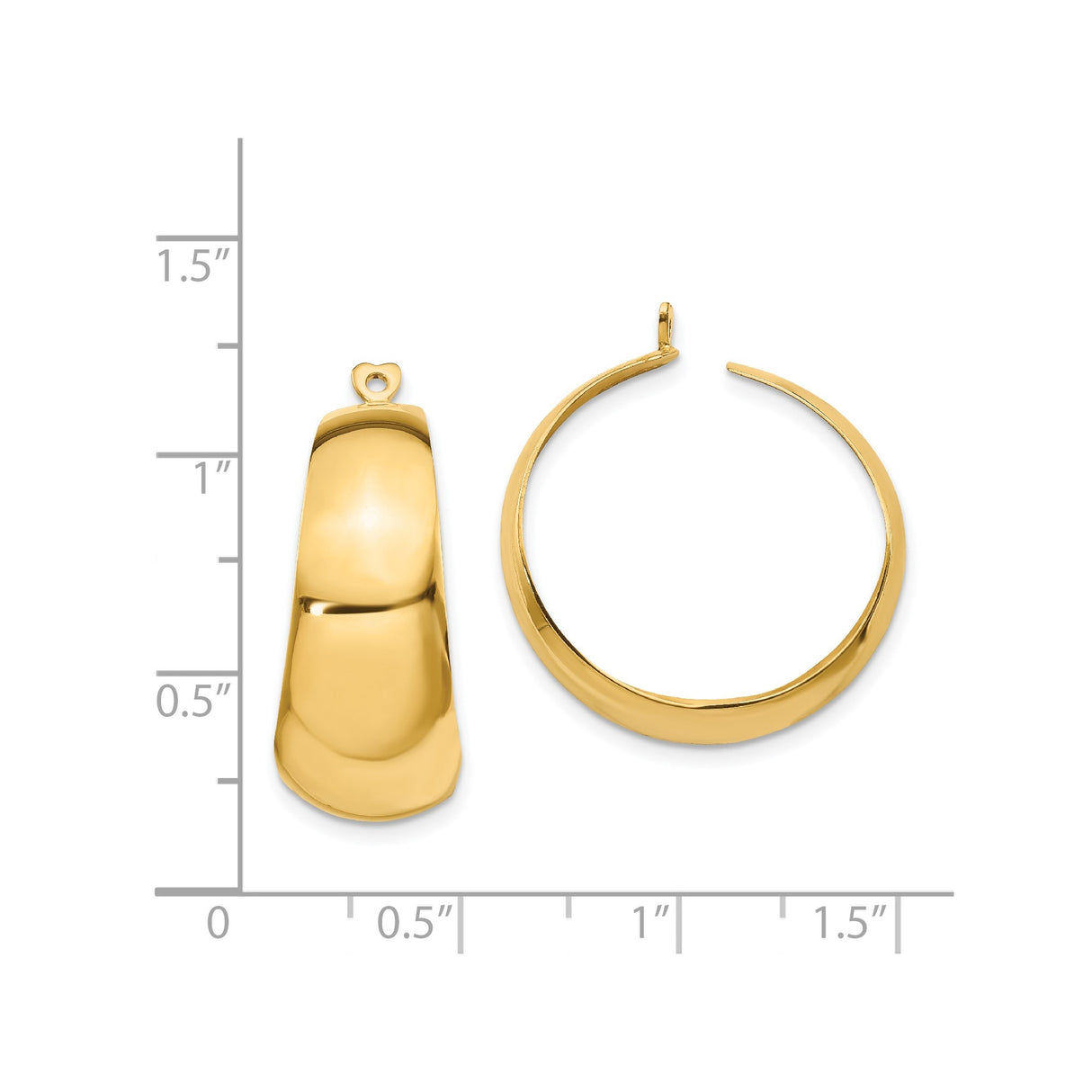 14k Yellow Gold Hoop Earrings, Classic Tapered Design, High Polish Finish, Minimalist Style for Women