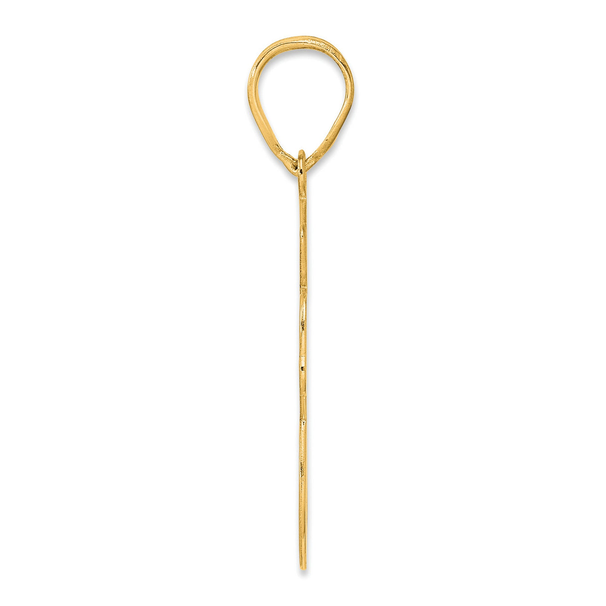 Brushed Border Script Number 68 Charm Pendant in Real 14k Yellow Gold