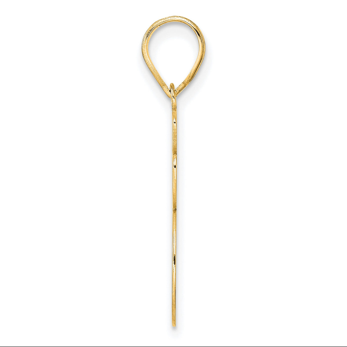 Brushed Border Script Number 95 Charm Pendant in Real 14k Yellow Gold