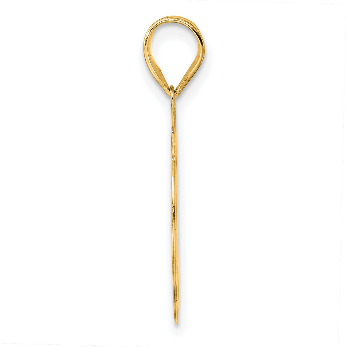 Brushed Border Script Number 99 Charm Pendant in Real 14k Yellow Gold