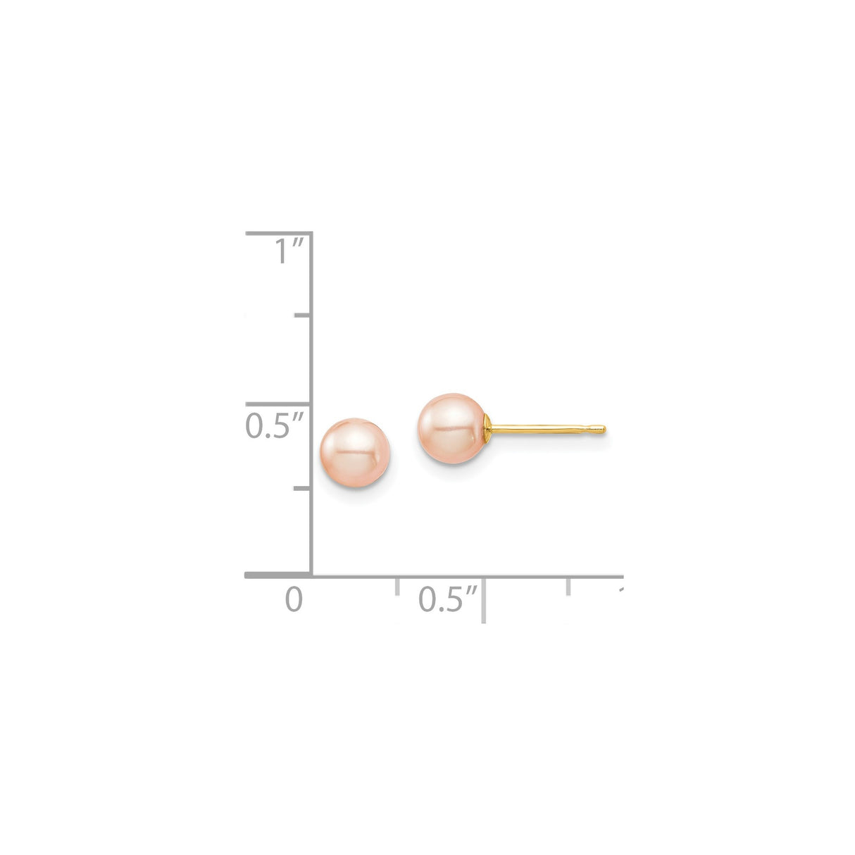 14k Yellow Gold Stud Earrings with Soft Pink Cultured Freshwater Pearls, Dainty Minimalist Design