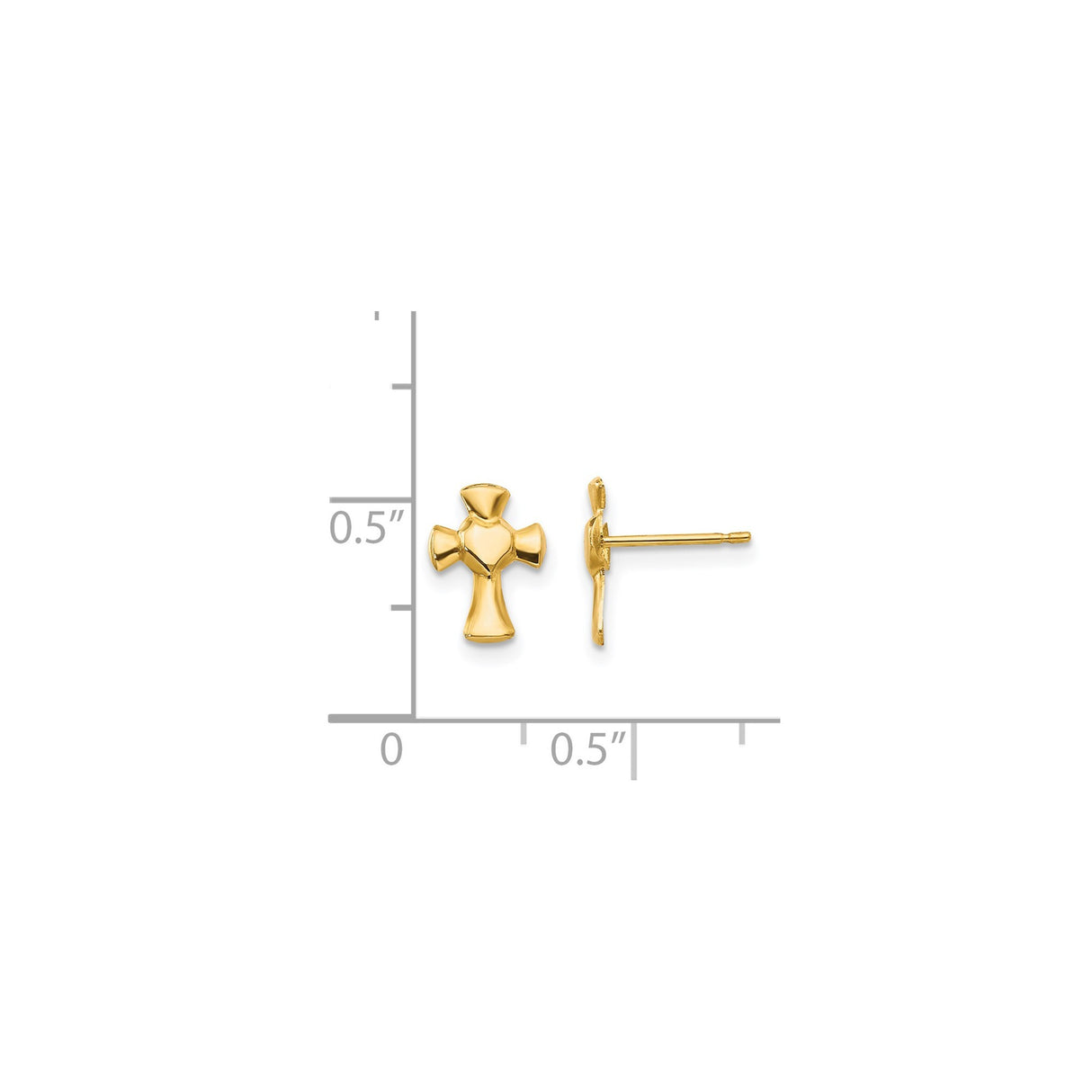 14k Yellow Gold Cross Pendant with High Polish Finish, Classic Religious Design for Men and Women