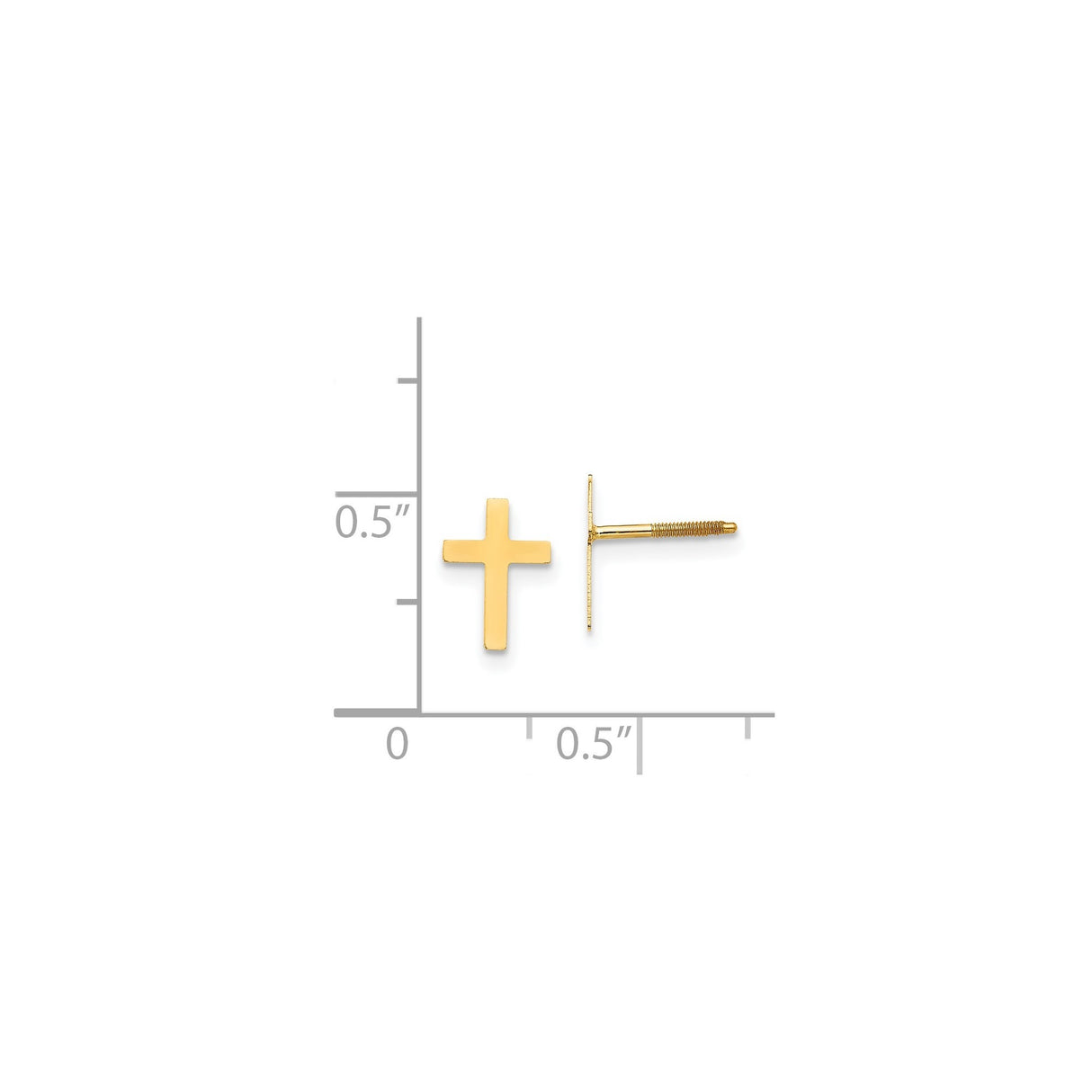 14k Yellow Gold Cross Pendant with Polished Finish and Modern Minimalist Design