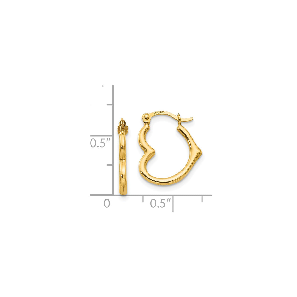 14k Yellow Gold Hoop Earrings with Wavy Bamboo Texture, Lightweight Modern Open Design