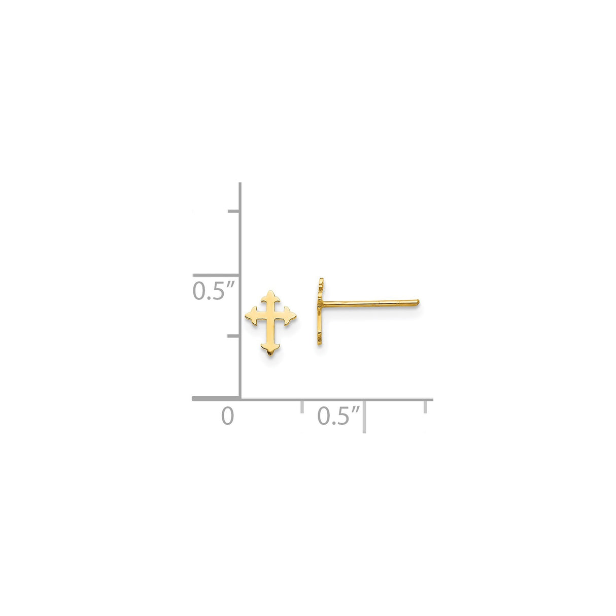 14k Yellow Gold Cross Pendant, Minimalist Religious Charm for Men and Women