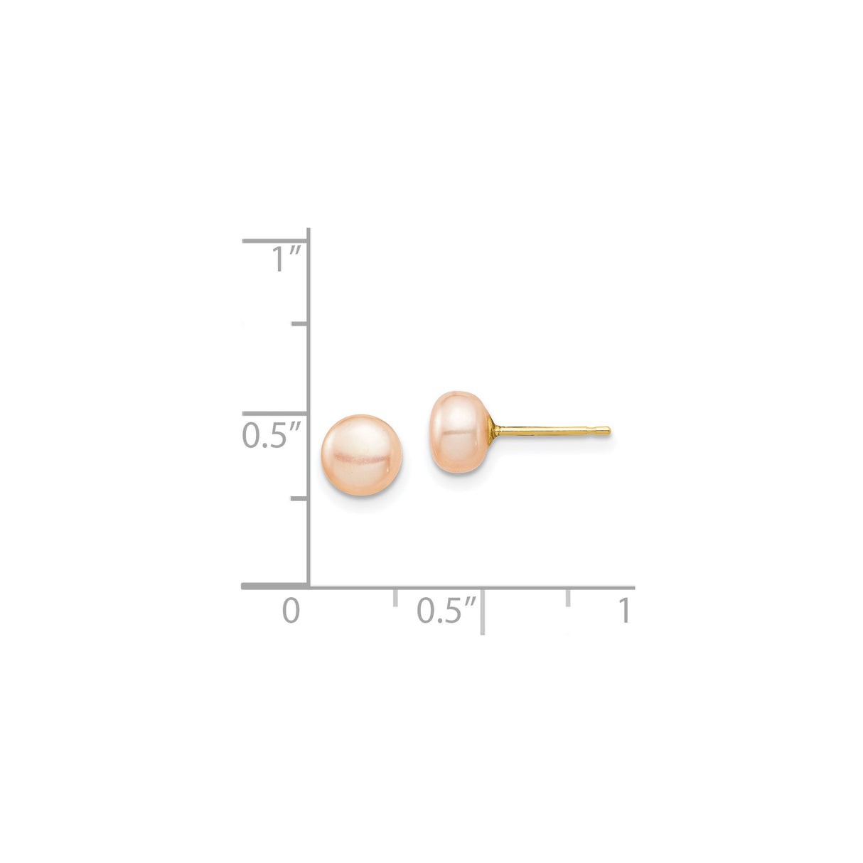 14k Yellow Gold Stud Earrings with Pink Cultured Freshwater Pearls, Classic Bridal Style