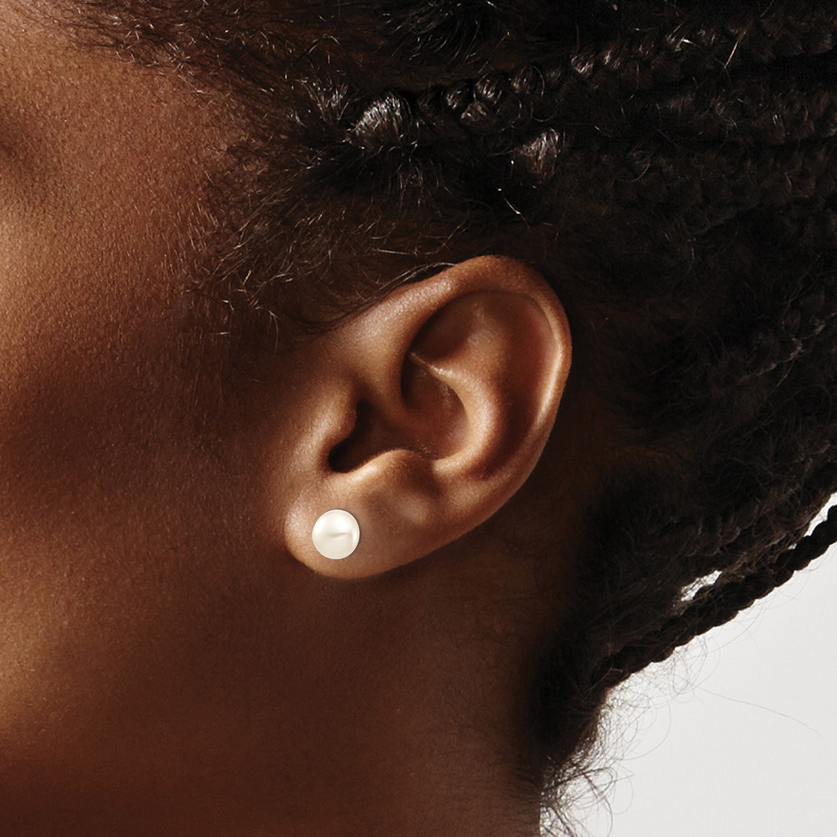 14k Yellow Gold Pearl Stud Earrings with White Freshwater Pearls, Classic Minimalist Design