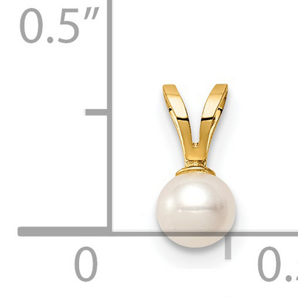 14k Yellow Gold Pendant with White Cultured Pearl, Classic Solitaire Design for Women