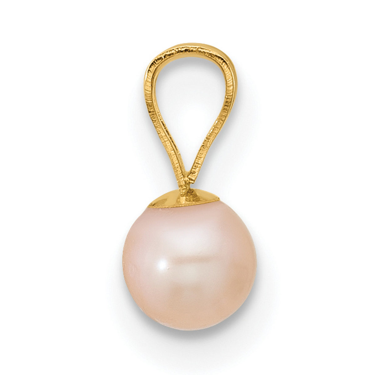 14k Yellow Gold Pendant with Cultured Pearl Drop, Classic Minimalist Style for Women