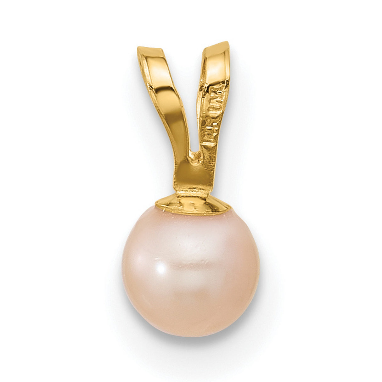 14k Yellow Gold Pendant with Cultured Pearl Drop, Classic Minimalist Style for Women