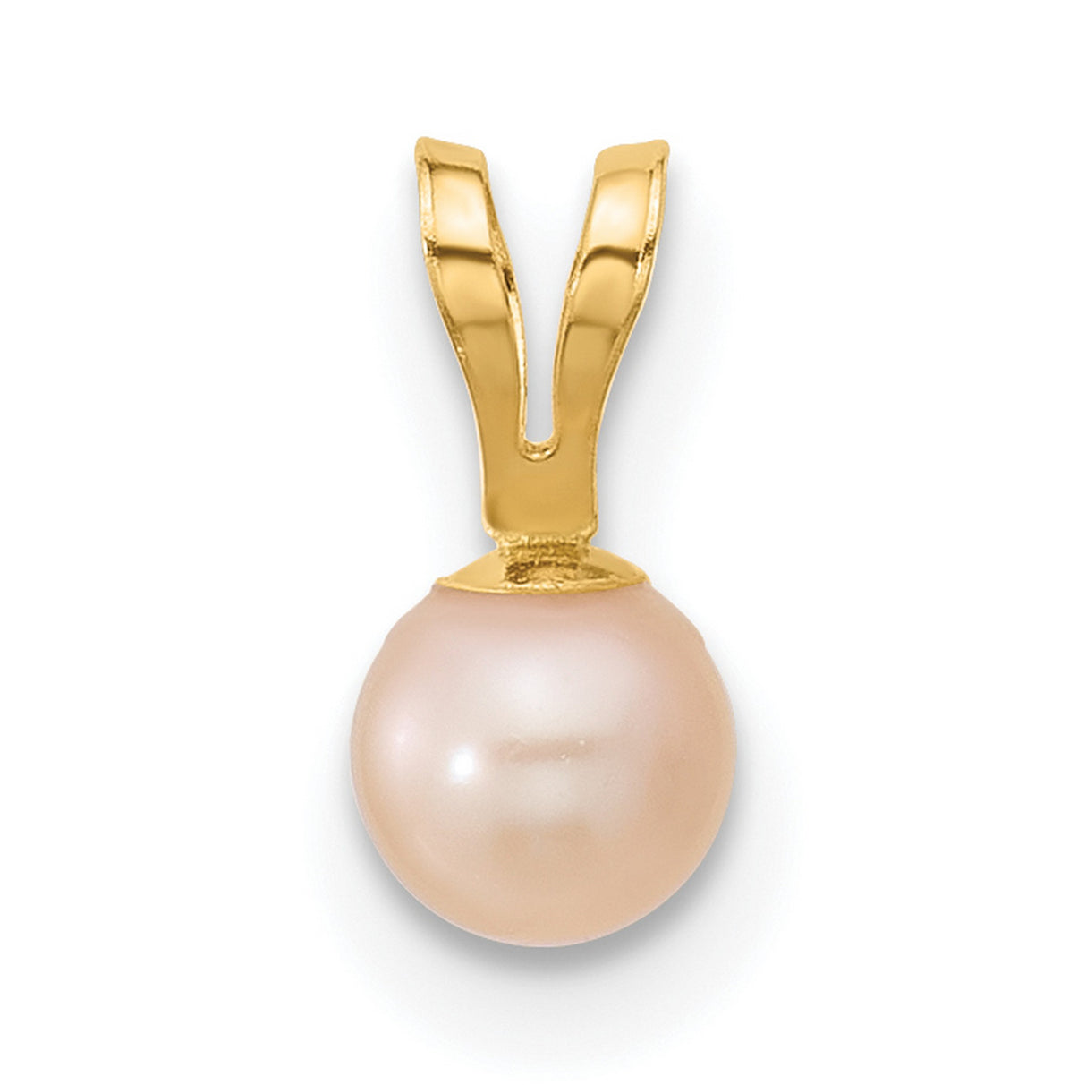 14k Yellow Gold Pendant with Cultured Pearl Drop, Classic Minimalist Style for Women