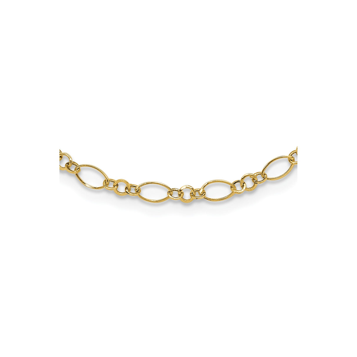 14K Yellow Gold 3 mm Polished Chain Necklace, Solid alternate angle
