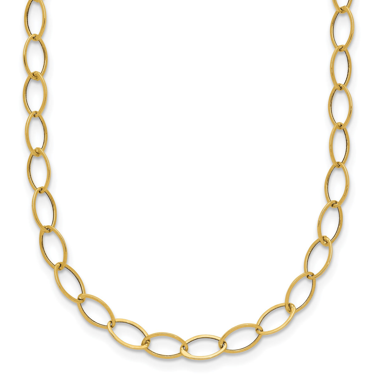 14K Yellow Gold 4 mm Polished Chain Necklace detail view