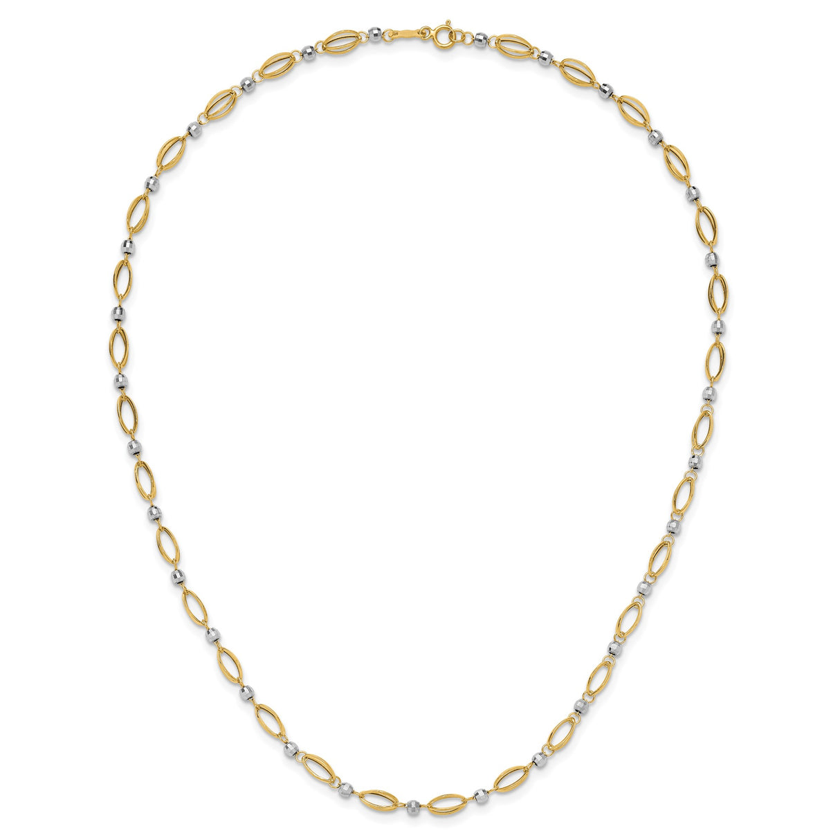 14K Two-tone Gold 4 mm Polished Chain Necklace alternate angle