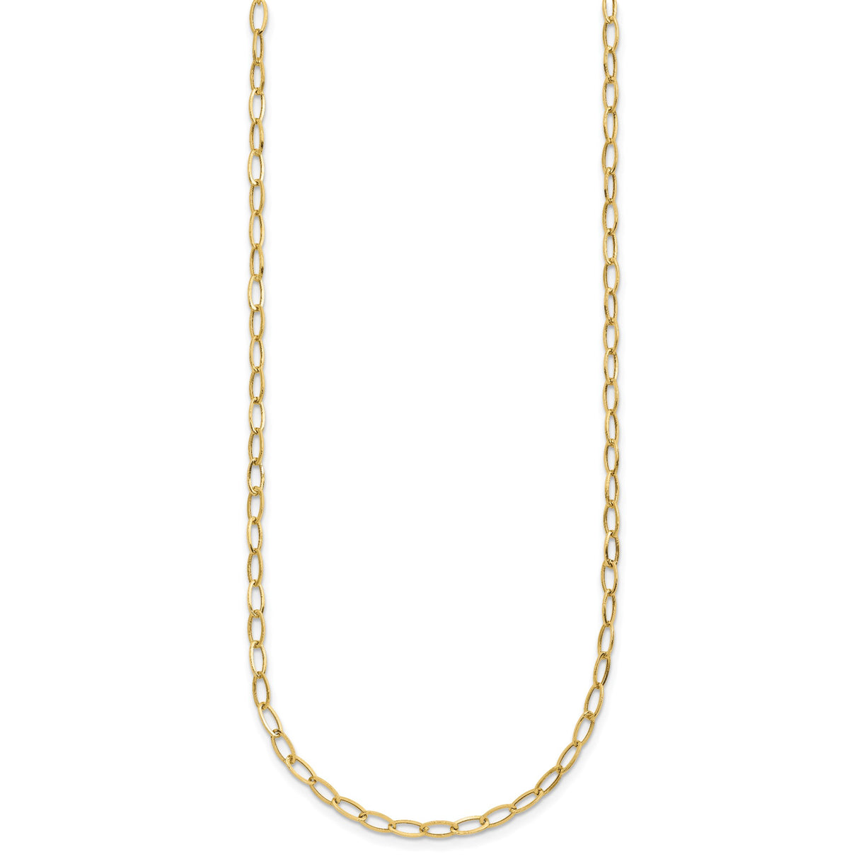 14K Yellow Gold 2.5 mm Polished Chain Necklace, Solid