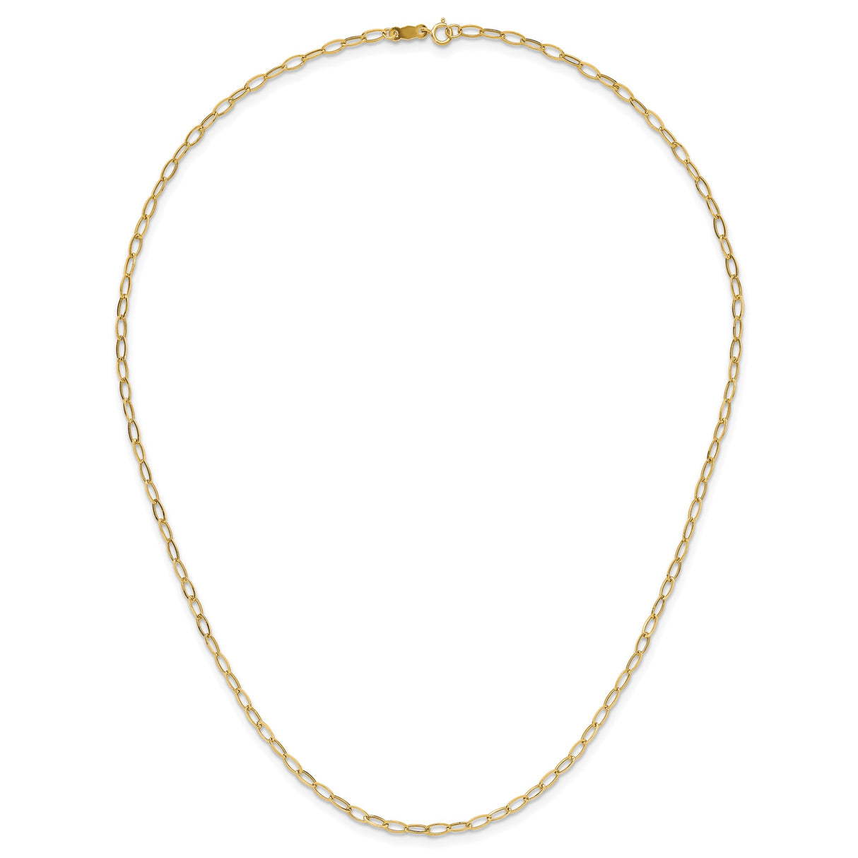 14K Yellow Gold 2.5 mm Polished Chain Necklace, Solid alternate angle