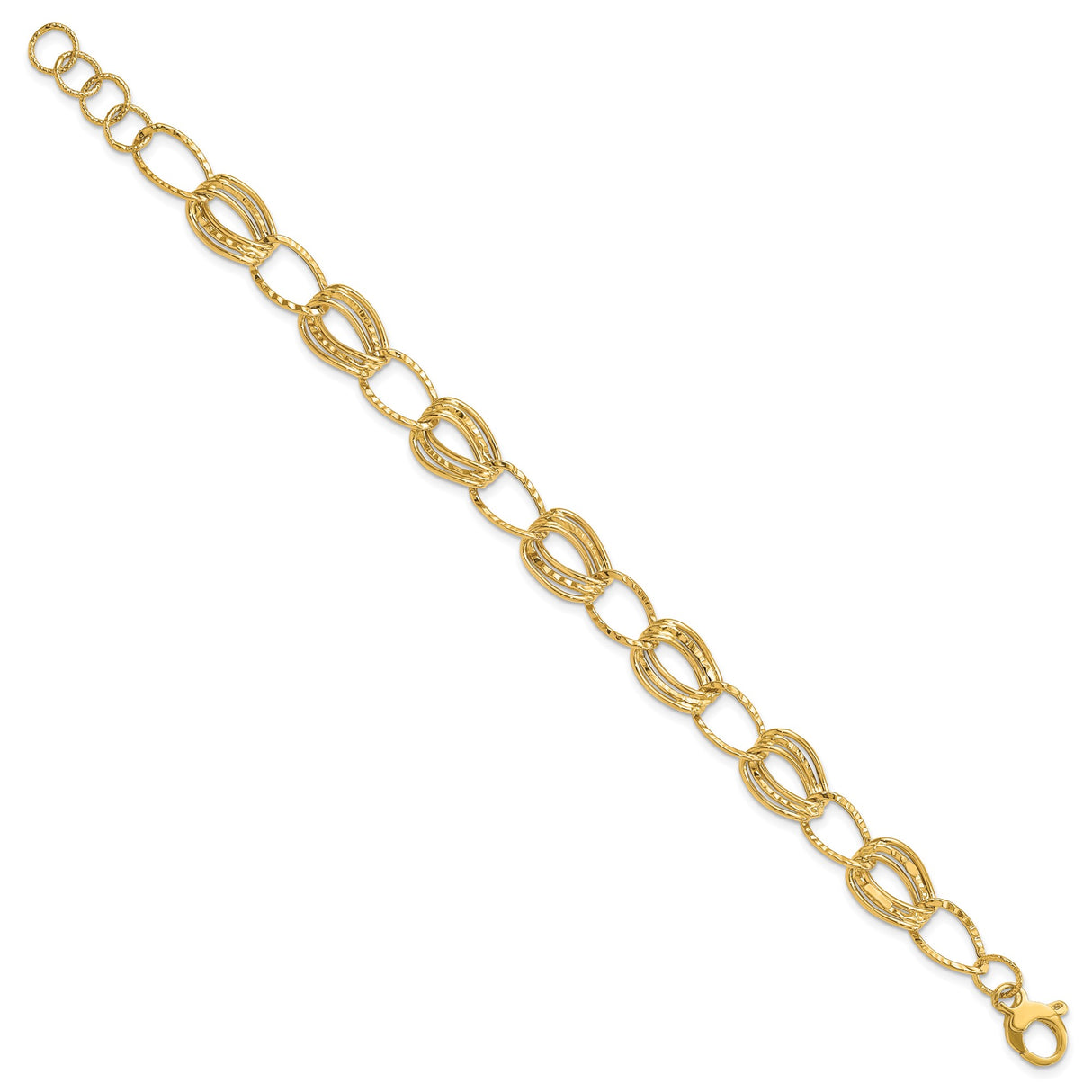 14K Yellow Gold 11 mm Polished Chain Bracelet