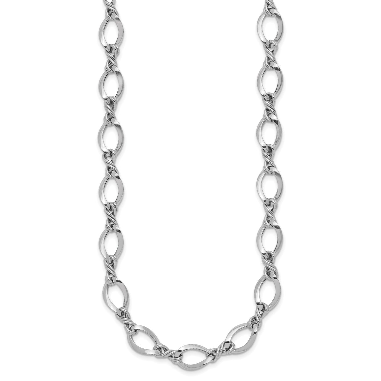 14K White Gold 8.3 mm Polished Chain Necklace