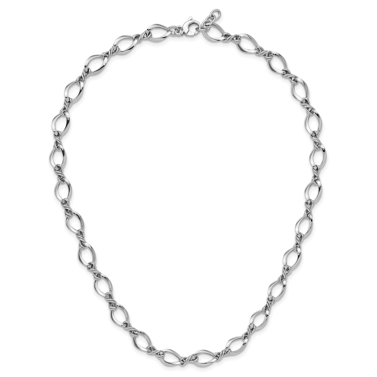 14K White Gold 8.3 mm Polished Chain Necklace alternate angle