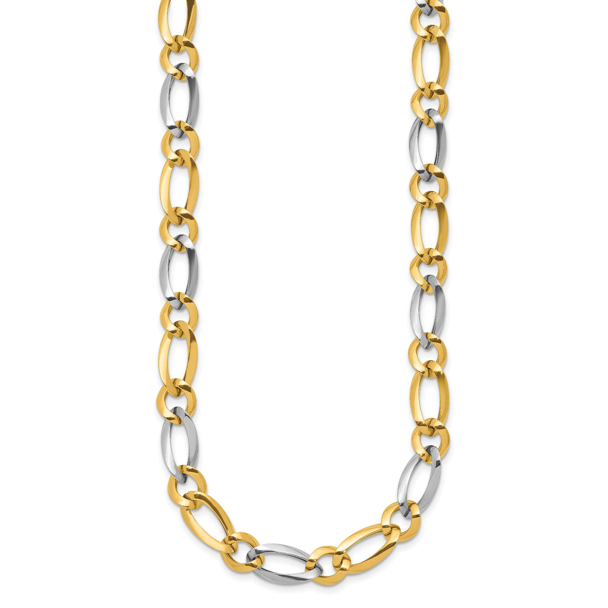 14K Two-tone Gold 7.3 mm Polished Chain Necklace