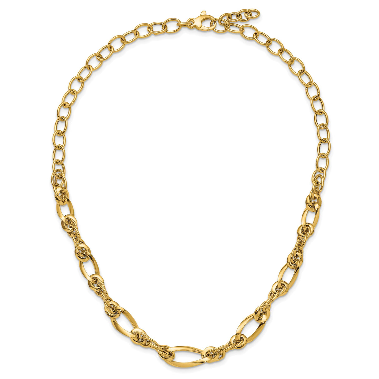 14K Yellow Gold 6.4 mm Polished Chain Necklace alternate angle