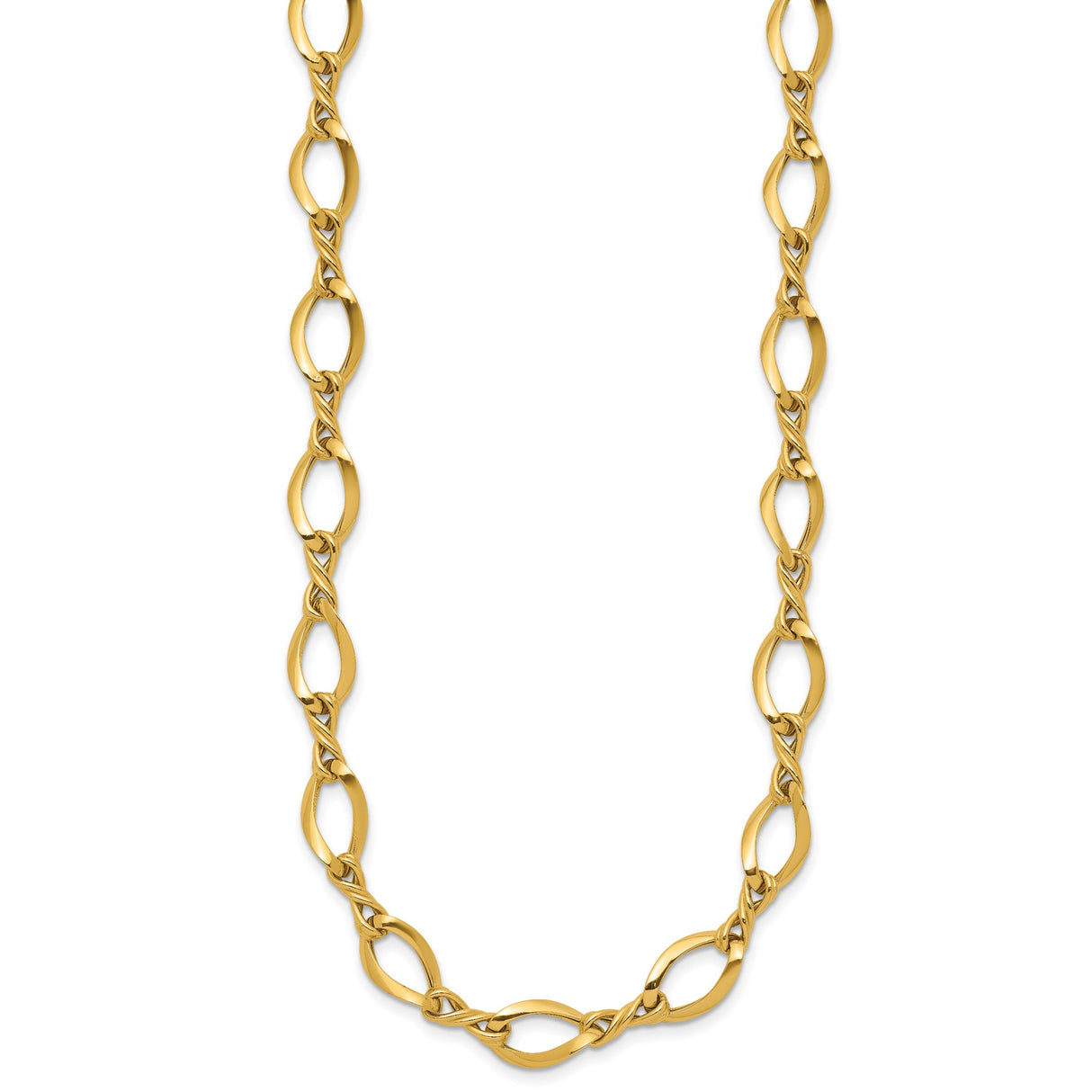 14K Yellow Gold 13.5 mm Polished Chain Necklace