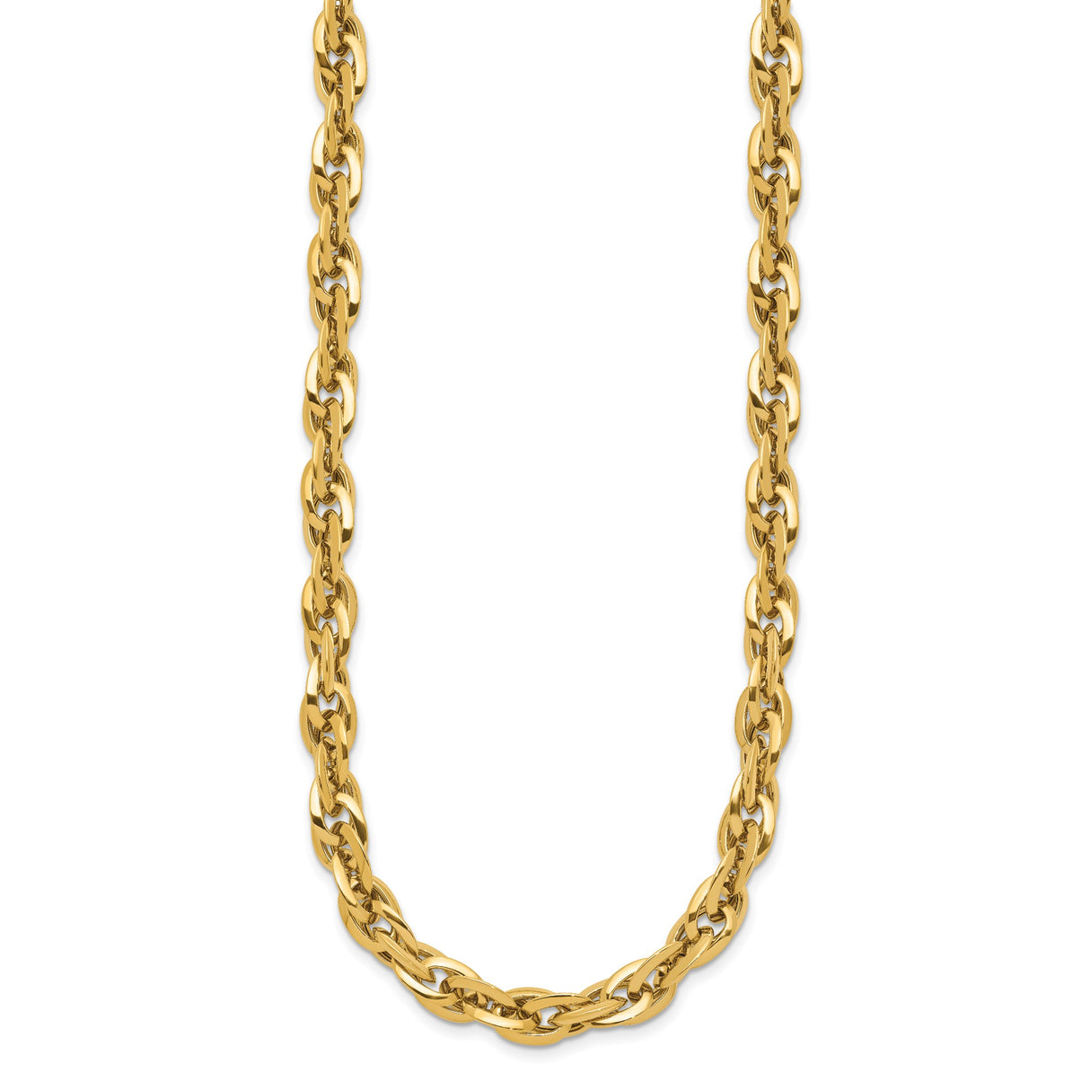 14K Yellow Gold 6.5 mm Polished Chain Necklace