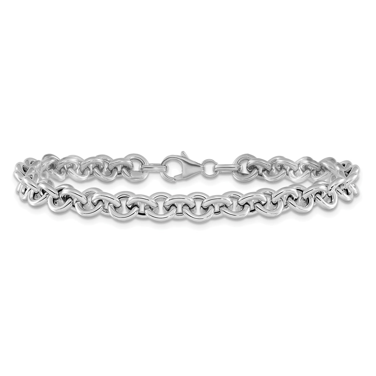 14K White Gold 6.73 mm Polished Chain Bracelet alternate angle