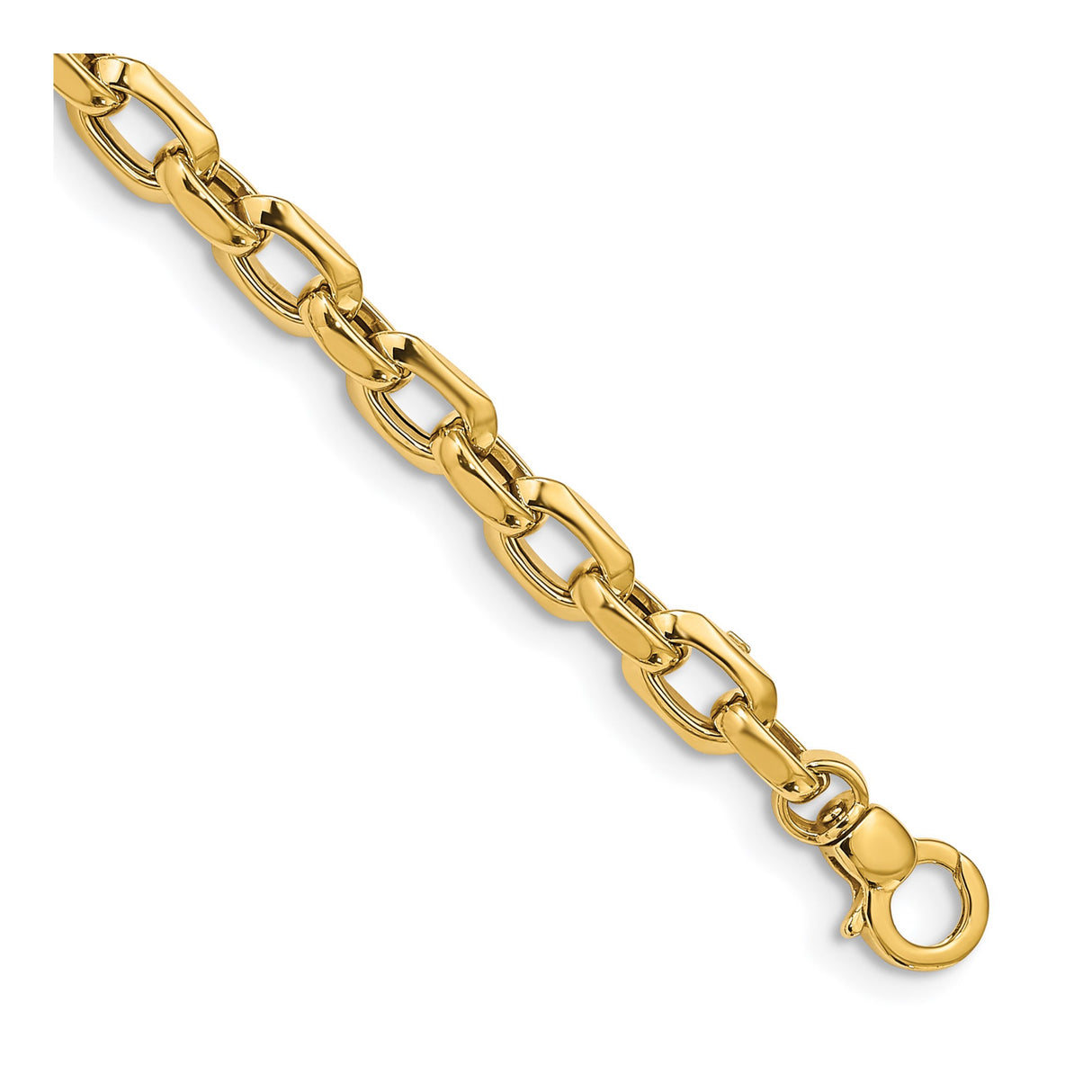 14K Yellow Gold 6.75 mm Polished Chain Bracelet detail view