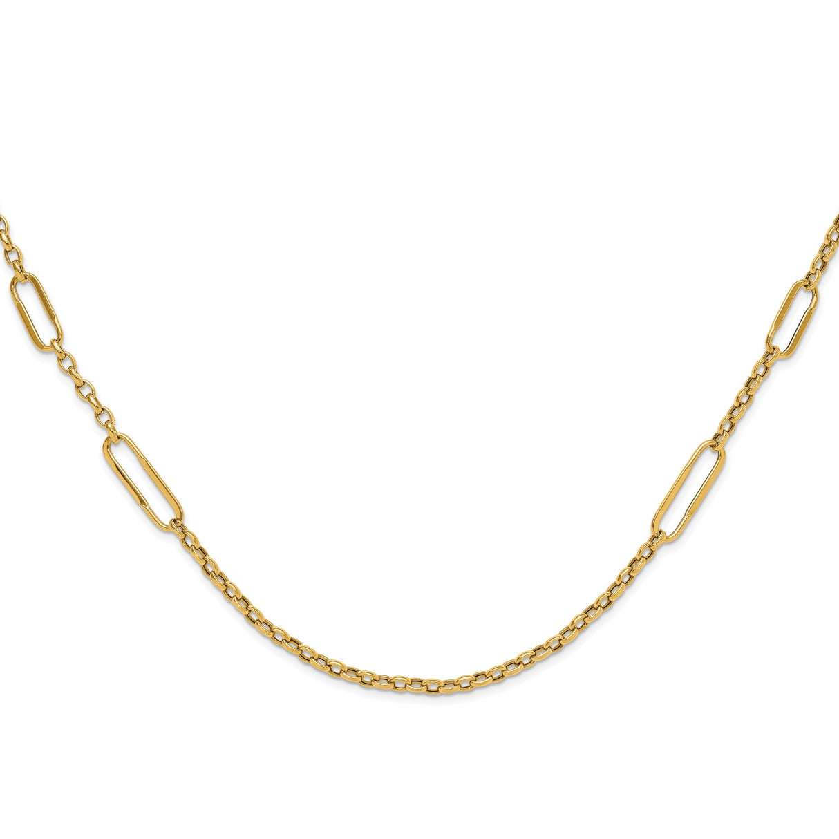 14K Yellow Gold 8.05 mm Polished Chain Necklace alternate angle