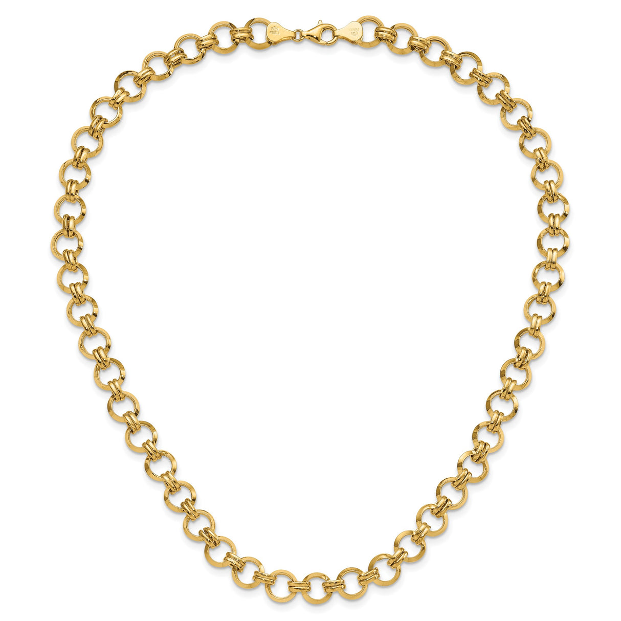 14K Yellow Gold 9.46 mm Polished Chain Necklace