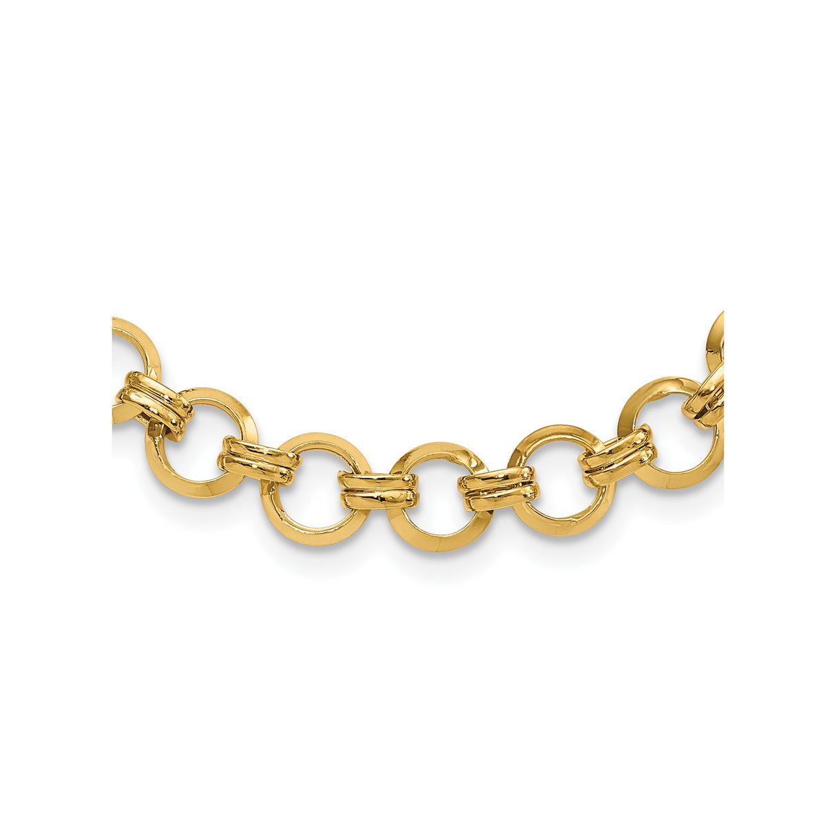 14K Yellow Gold 9.46 mm Polished Chain Necklace alternate angle