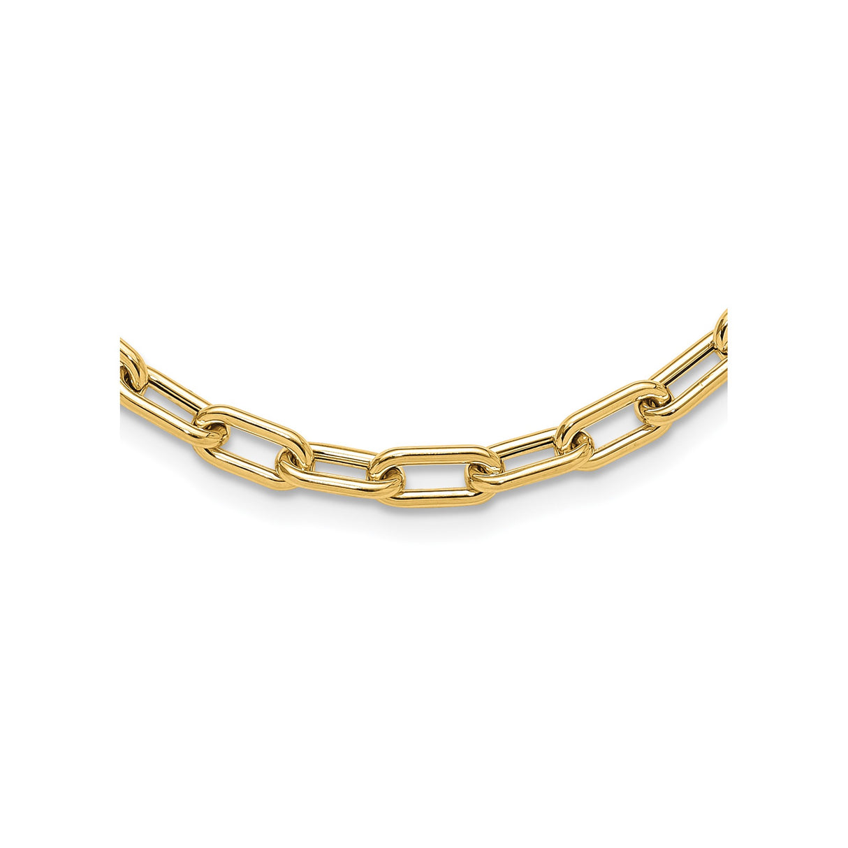 14K Yellow Gold 5 mm Lightweight Chain Necklace, Polished detail view