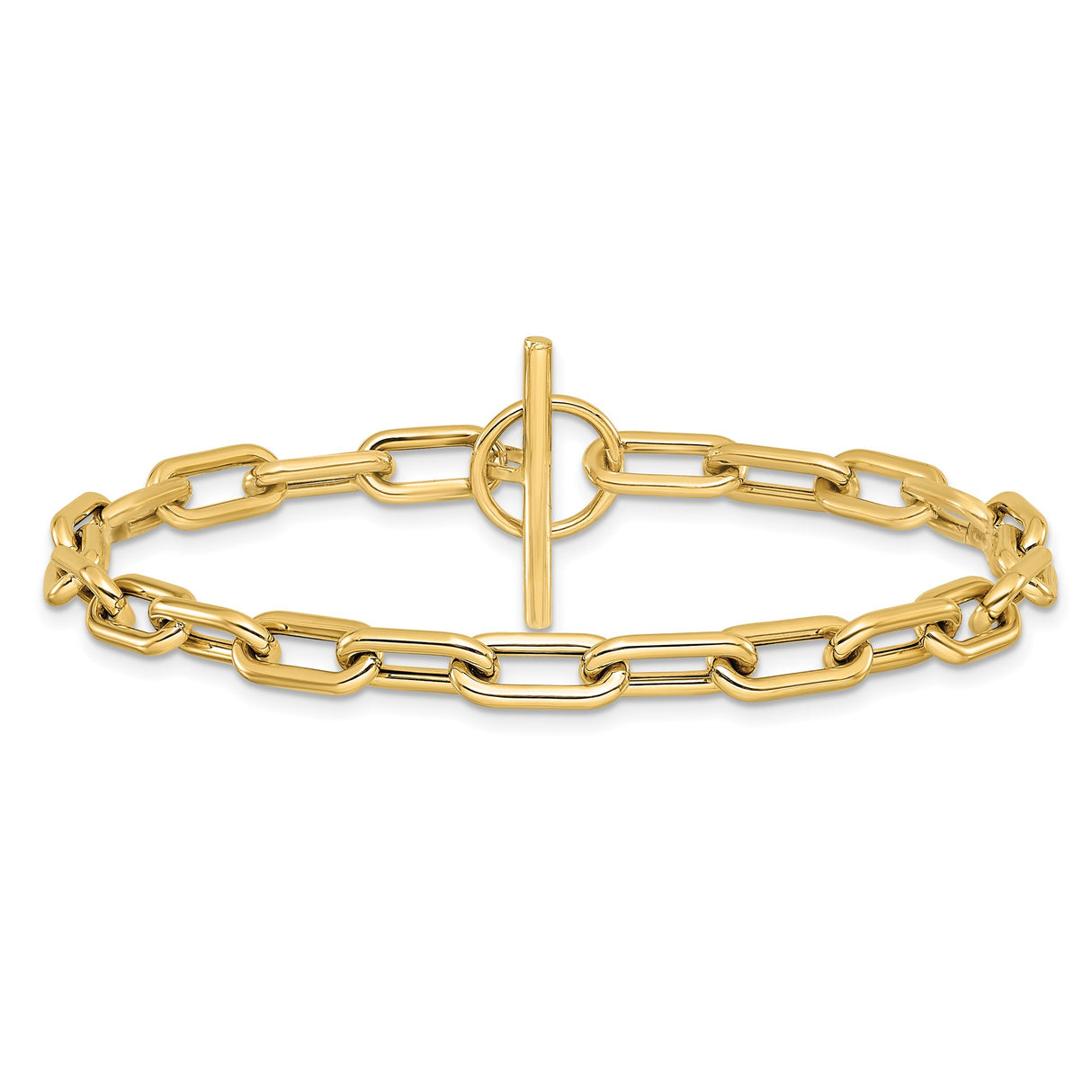14K Yellow Gold 5 mm Lightweight Chain Bracelet, Polished alternate angle