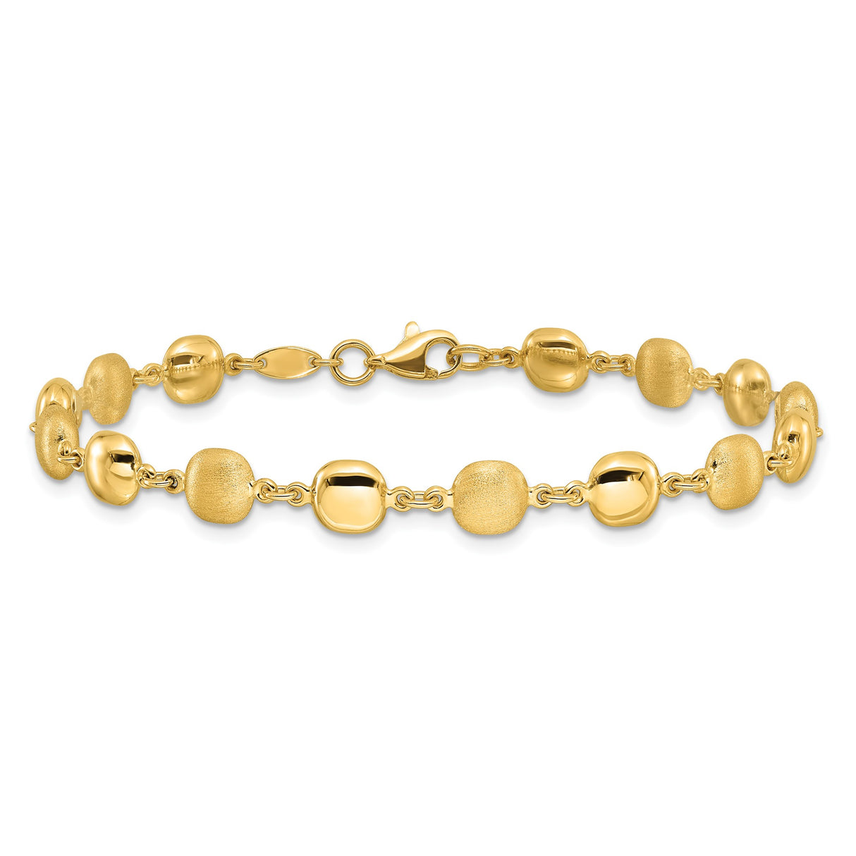 14K Yellow Gold 4 mm Lightweight Chain Bracelet alternate angle