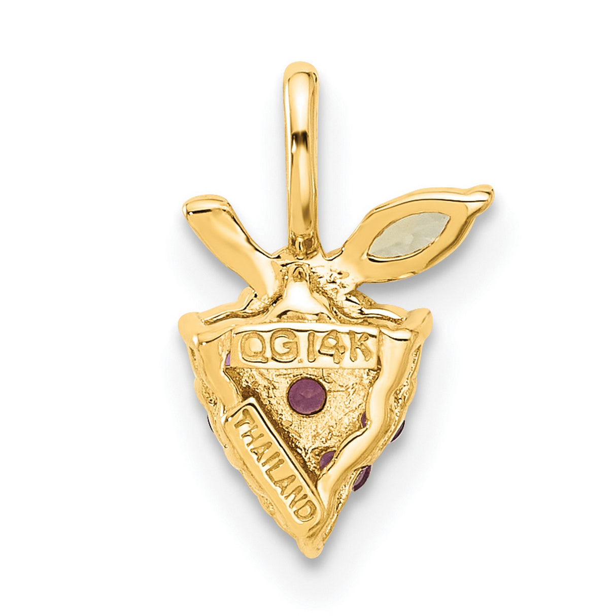 14k Yellow Gold Grape Cluster Pendant with Amethyst and Peridot, Nature Inspired Charm