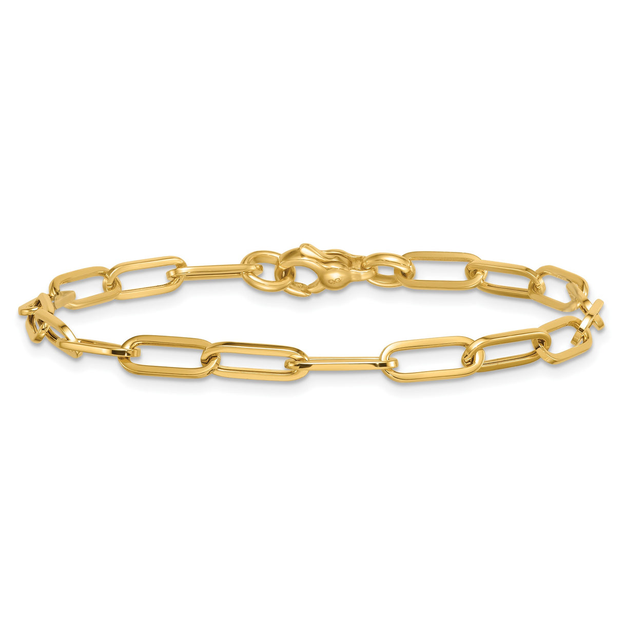 14K Yellow Gold 4.75 mm Polished Chain Bracelet alternate angle