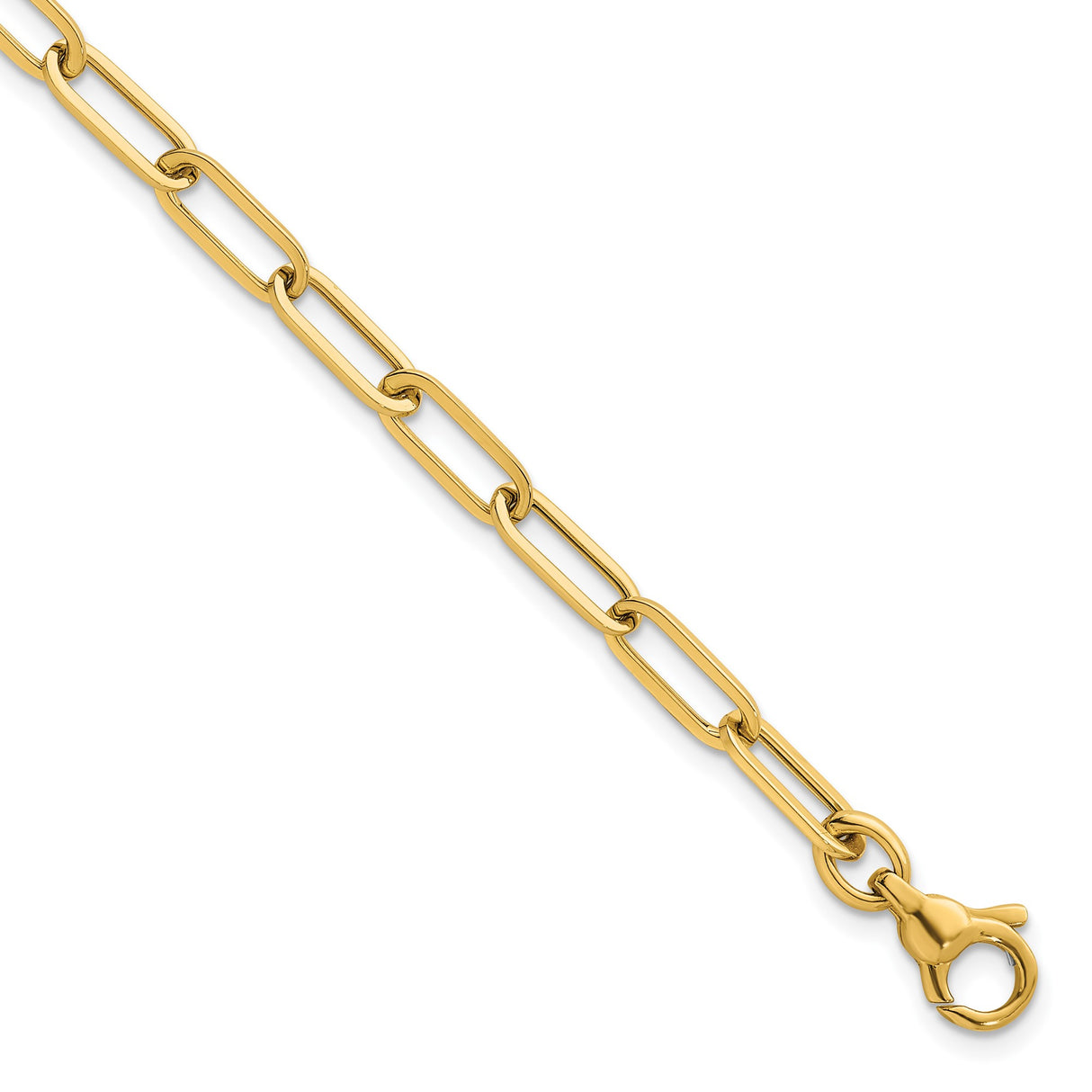 14K Yellow Gold 4.75 mm Polished Chain Bracelet detail view