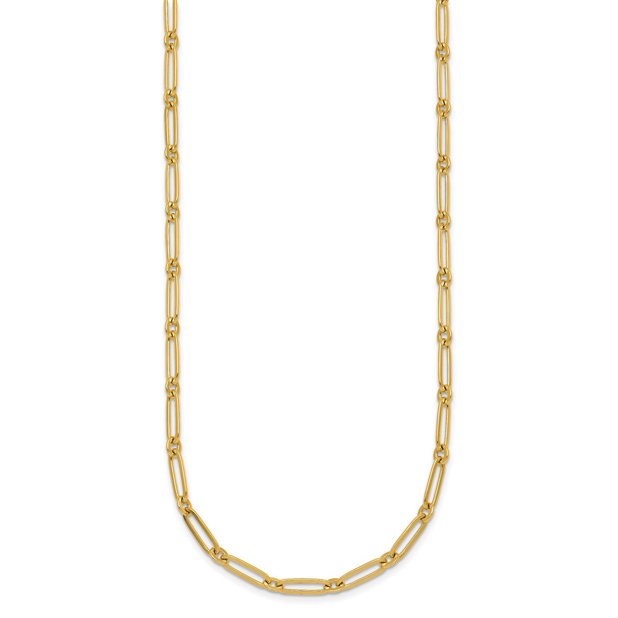 14K Yellow Gold 3.75 mm Paperclip Chain Necklace, Polished
