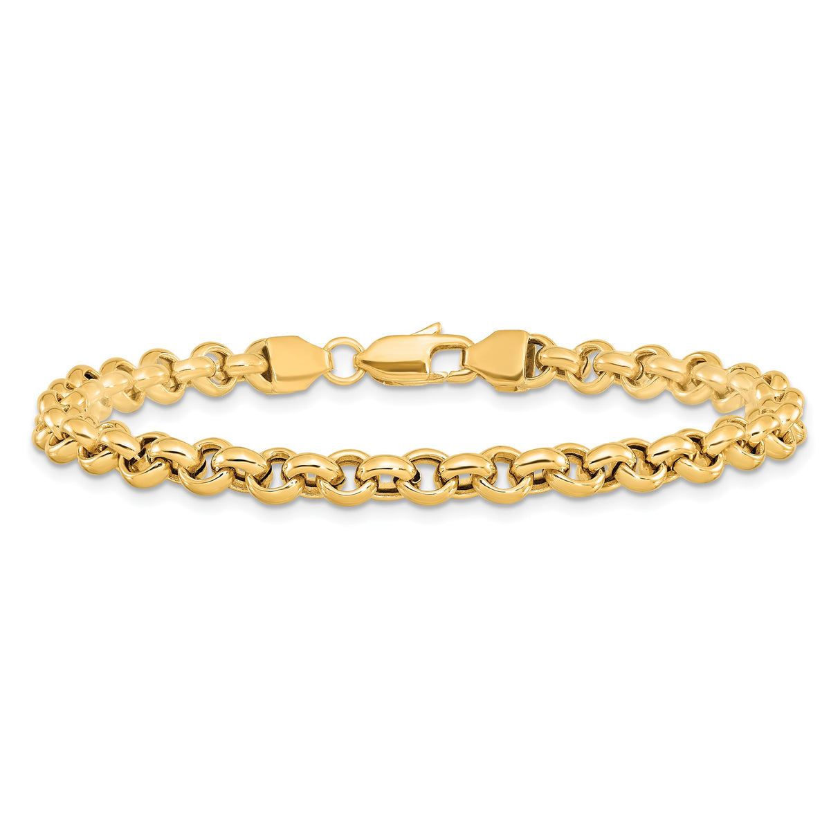 14K Yellow Gold 5 mm Polished Chain Bracelet alternate angle