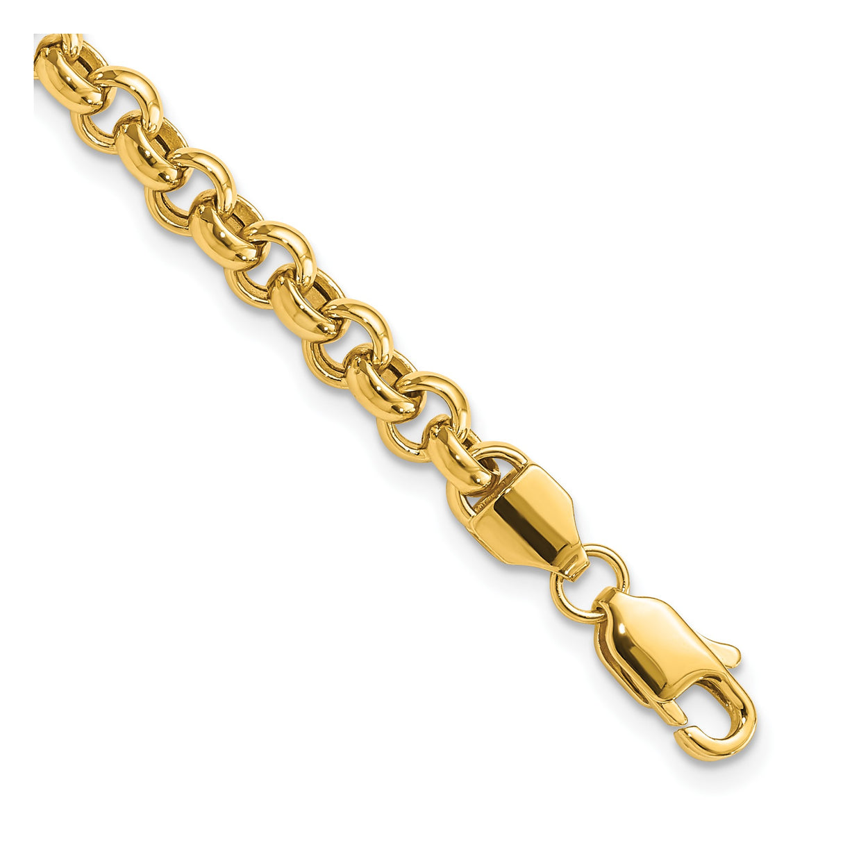 14K Yellow Gold 5 mm Polished Chain Bracelet detail view