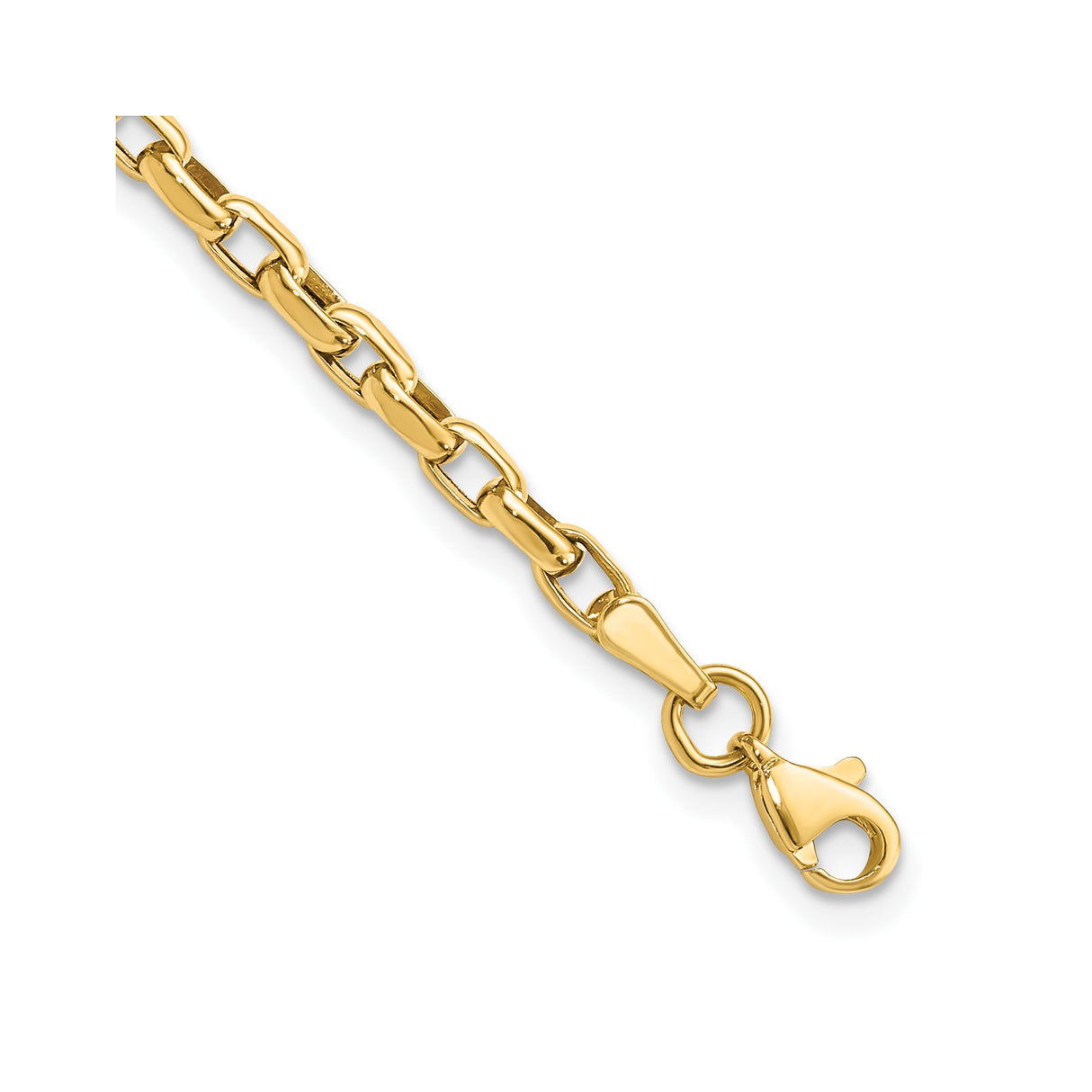 14K Yellow Gold 2 mm Polished Chain Bracelet alternate angle