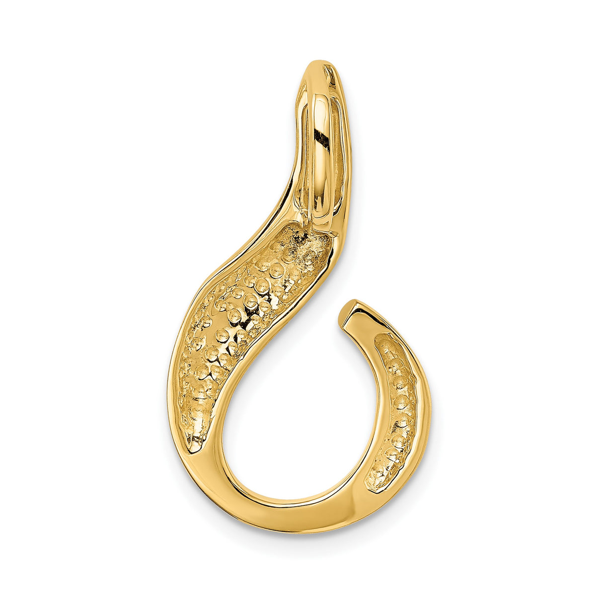 14k Yellow Gold Fish Hook Pendant, Hawaiian Nautical Symbol of Strength and Travel Protection