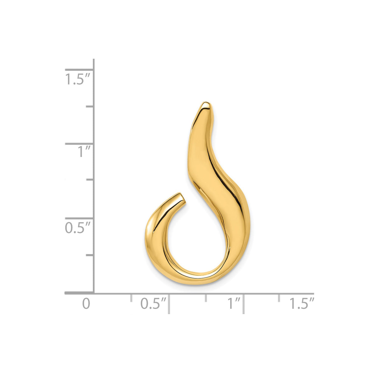 14k Yellow Gold Fish Hook Pendant, Hawaiian Nautical Symbol of Strength and Travel Protection