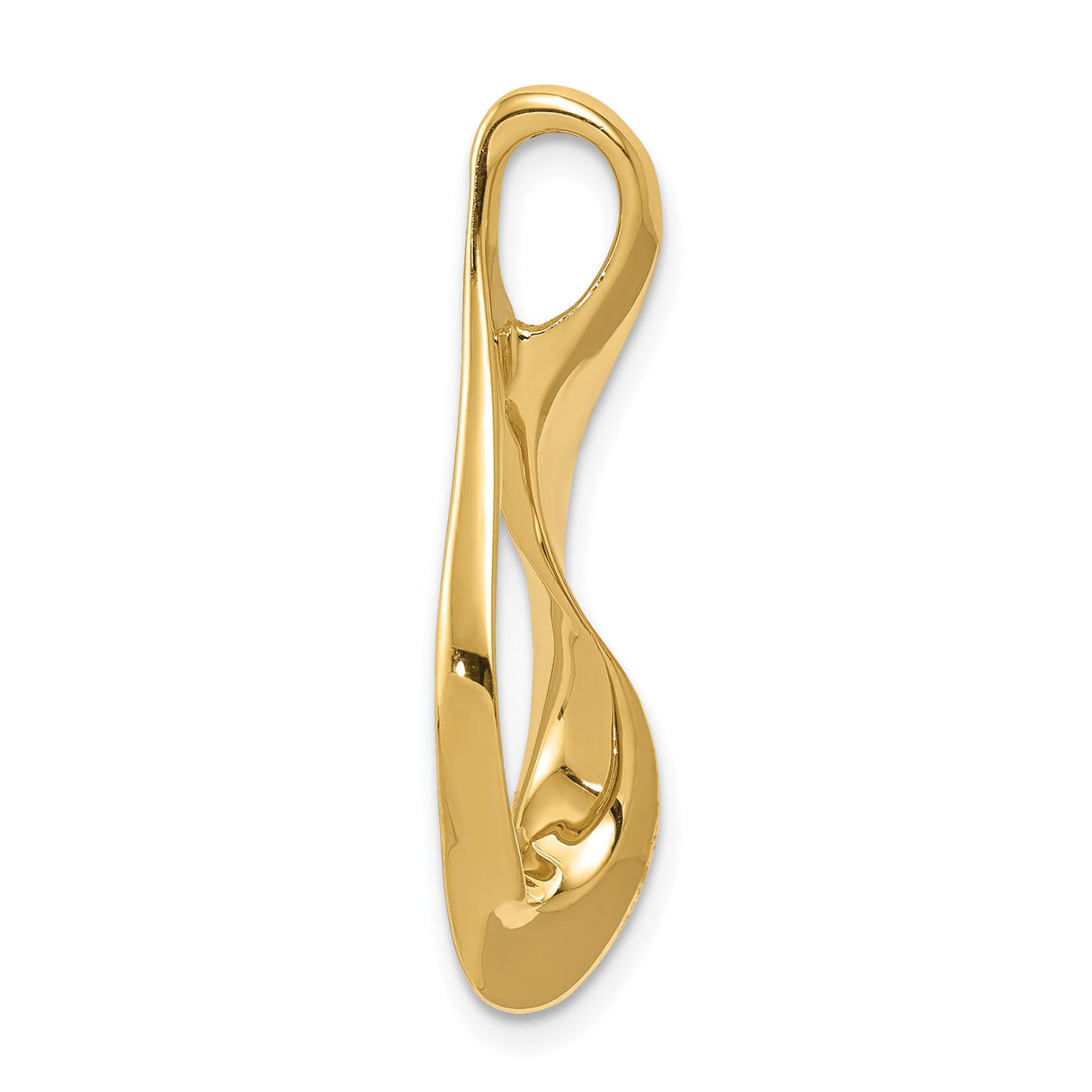 14k Yellow Gold Teardrop Pendant with Modern Open Abstract Design for Women