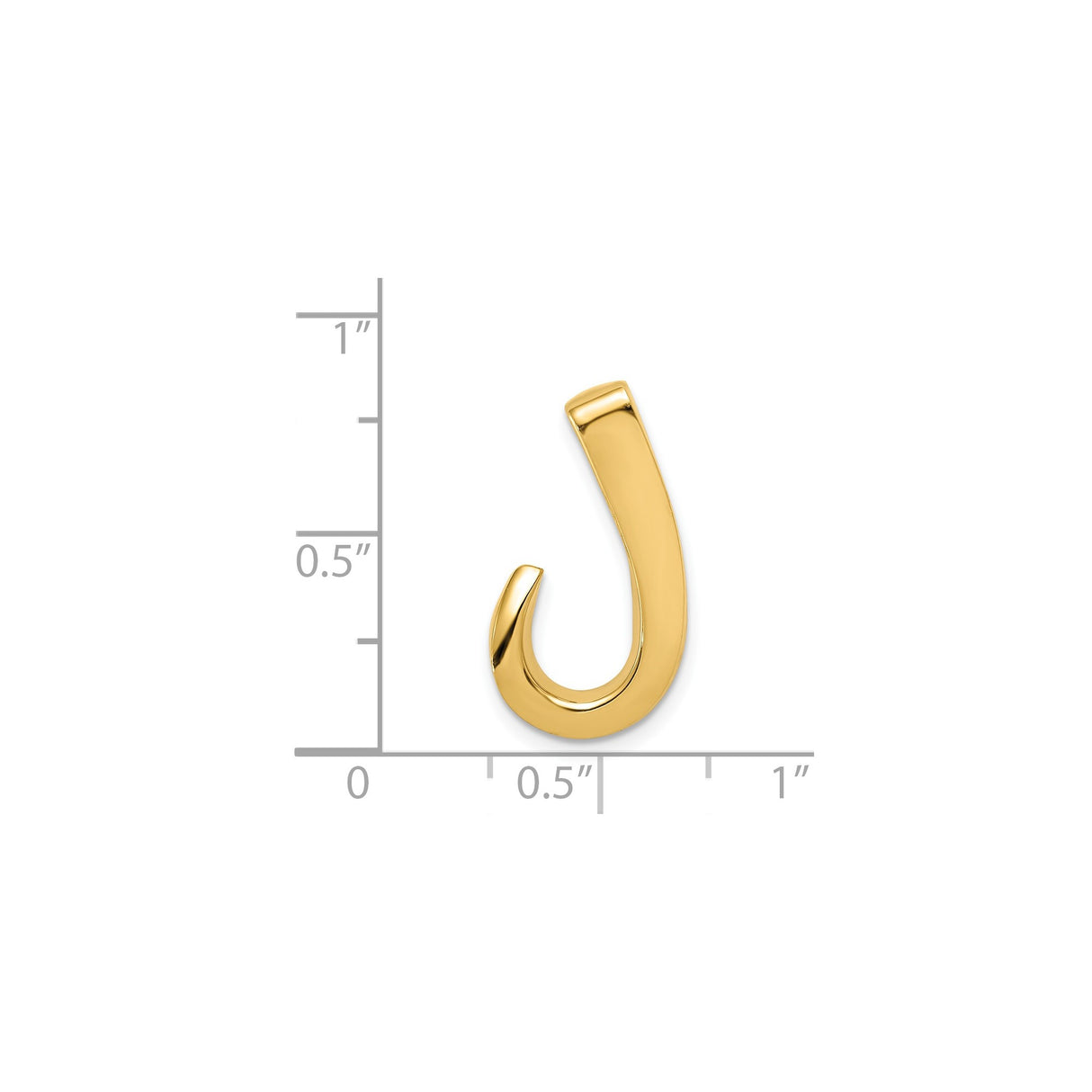 14k Yellow Gold Fish Hook Pendant, Hawaiian Surf Symbol, Unisex Ocean Talisman